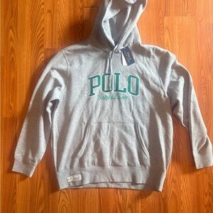 Ralph Lauren Gray Hoodie with Green Logo